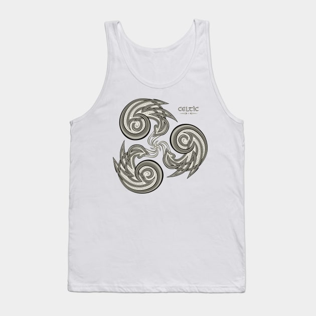 Ethnic symbol of triple spiral Tank Top by Artist Natalja Cernecka